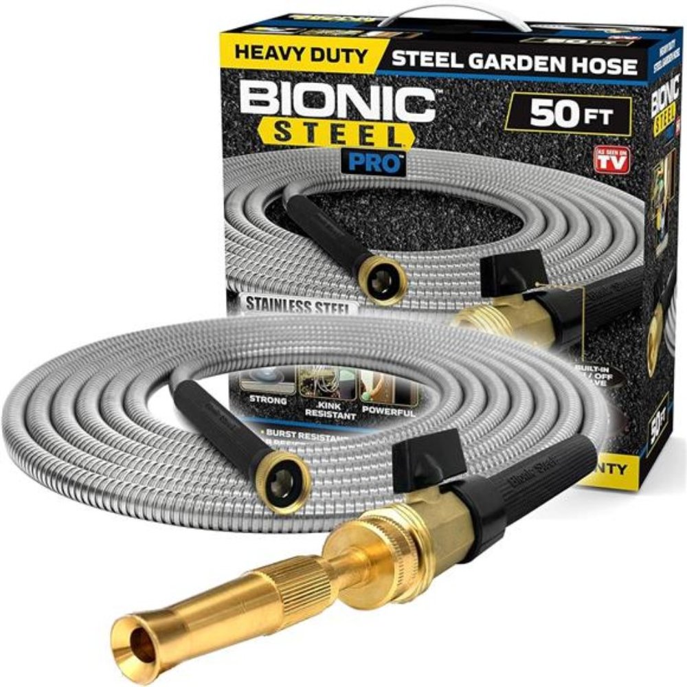 PRO Garden Hose - 304 Stainless Steel Metal 50 Foot Garden Hose – Heavy Duty